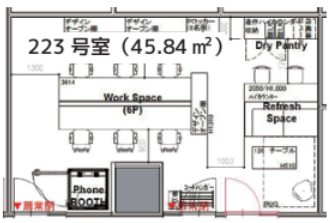 新宿のセットアップオフィスの給湯スペース