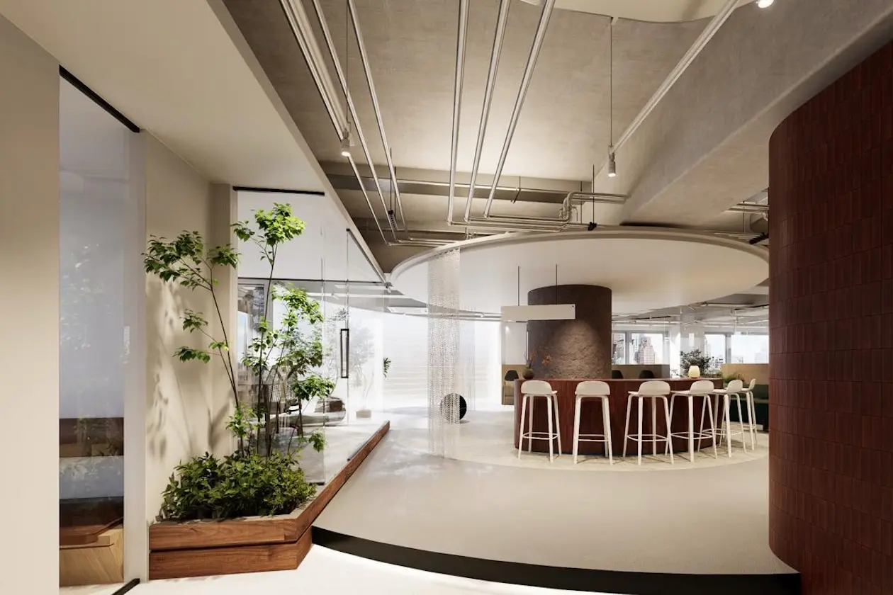 築地3分、円形ラウンジ付セットアップオフィス