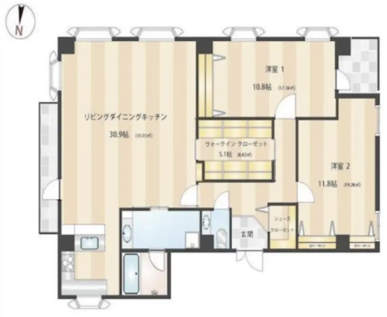 三田7分、格を備えた駐車場付き2LDKSOHO 募集図面