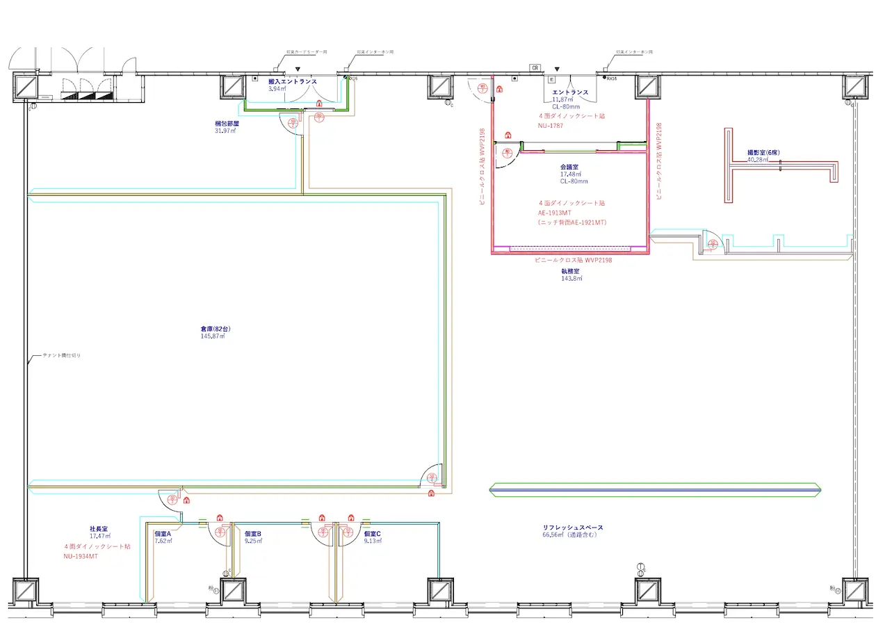 お台場、商業エリア直通の湾岸ビュー居抜きオフィス 室内
