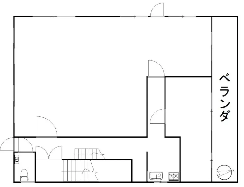 白金、スタジオ向きの天高倉庫風ホワイト空間 室内