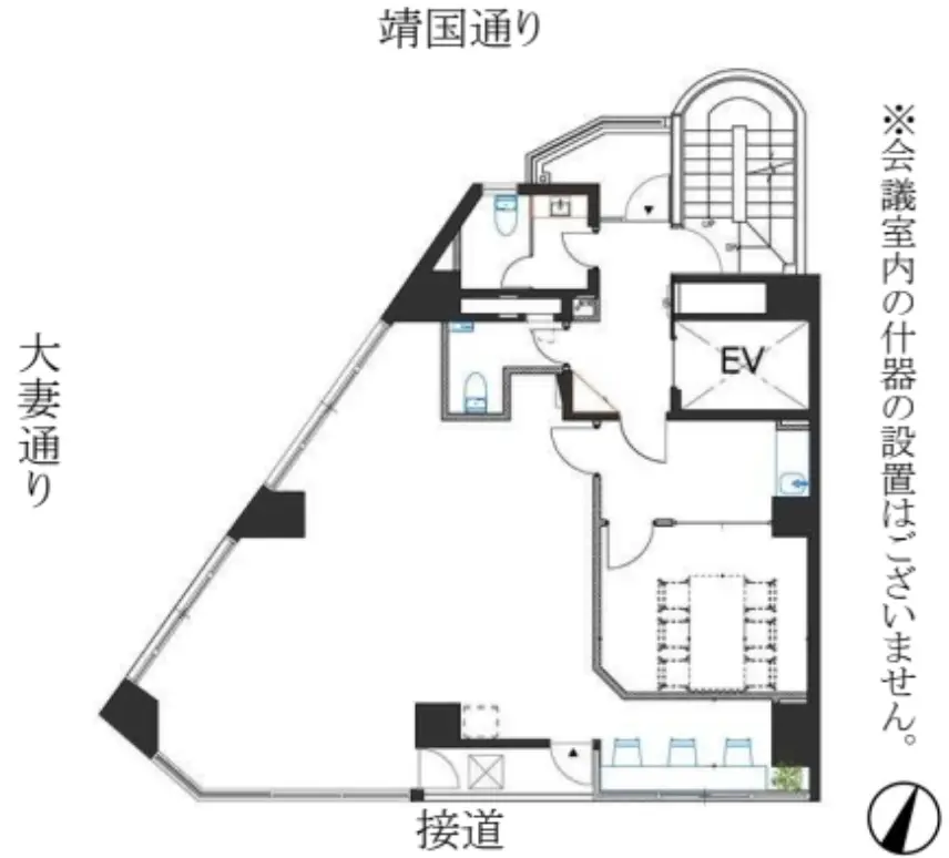市ヶ谷のセットアップオフィスの内観
