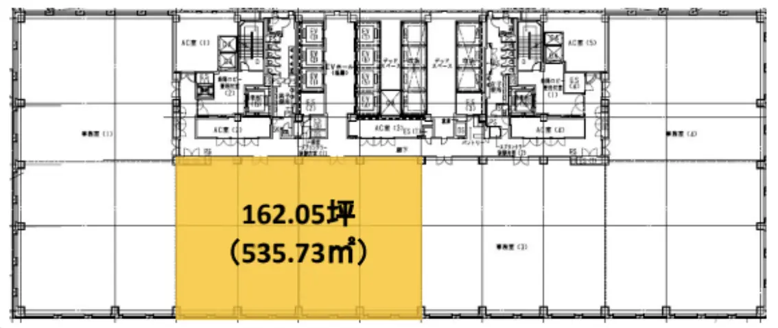 お台場、商業エリア直通の湾岸ビュー居抜きオフィス 募集図面