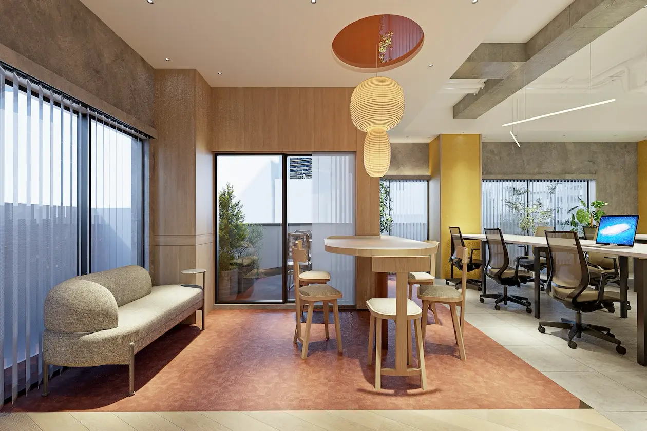 五反田、テラス付上質デザインのセットアップ 室内