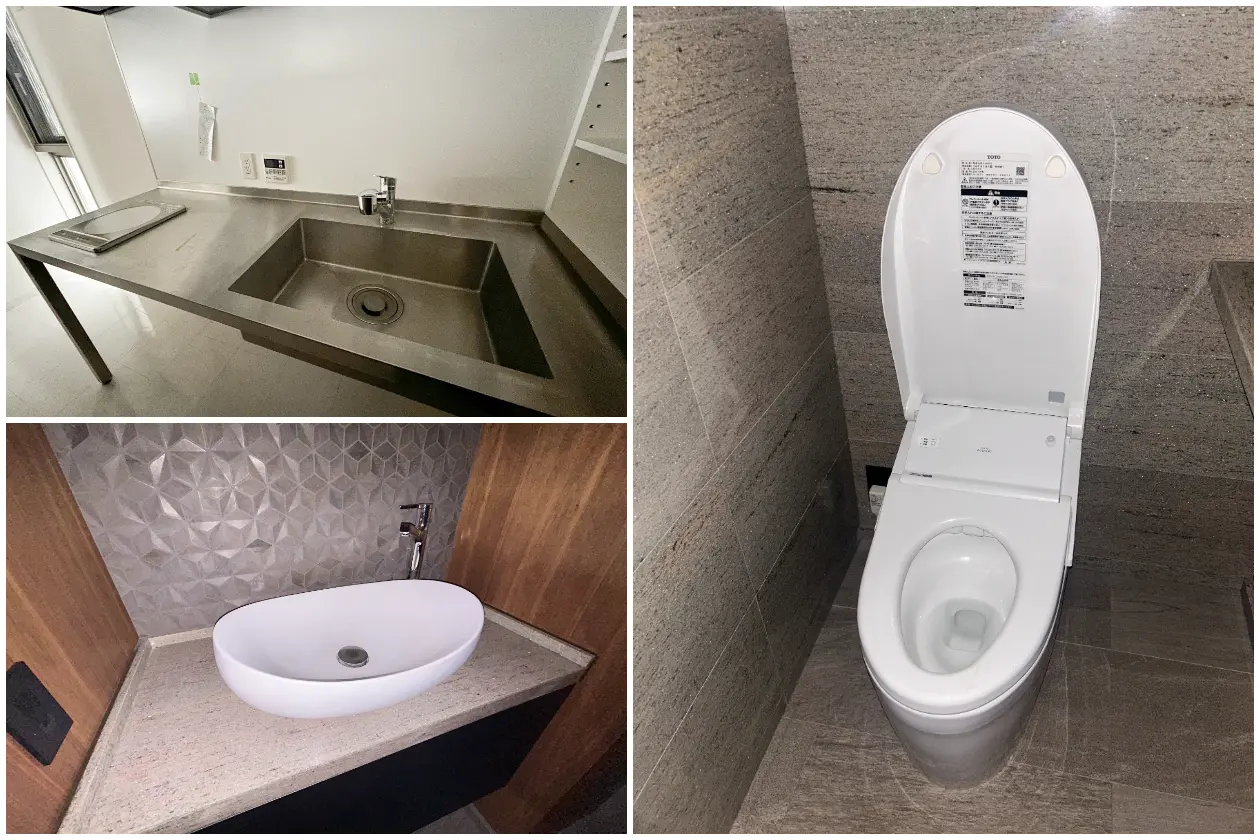 麻布十番3分、白とコンクリートの居抜きオフィス 水回り