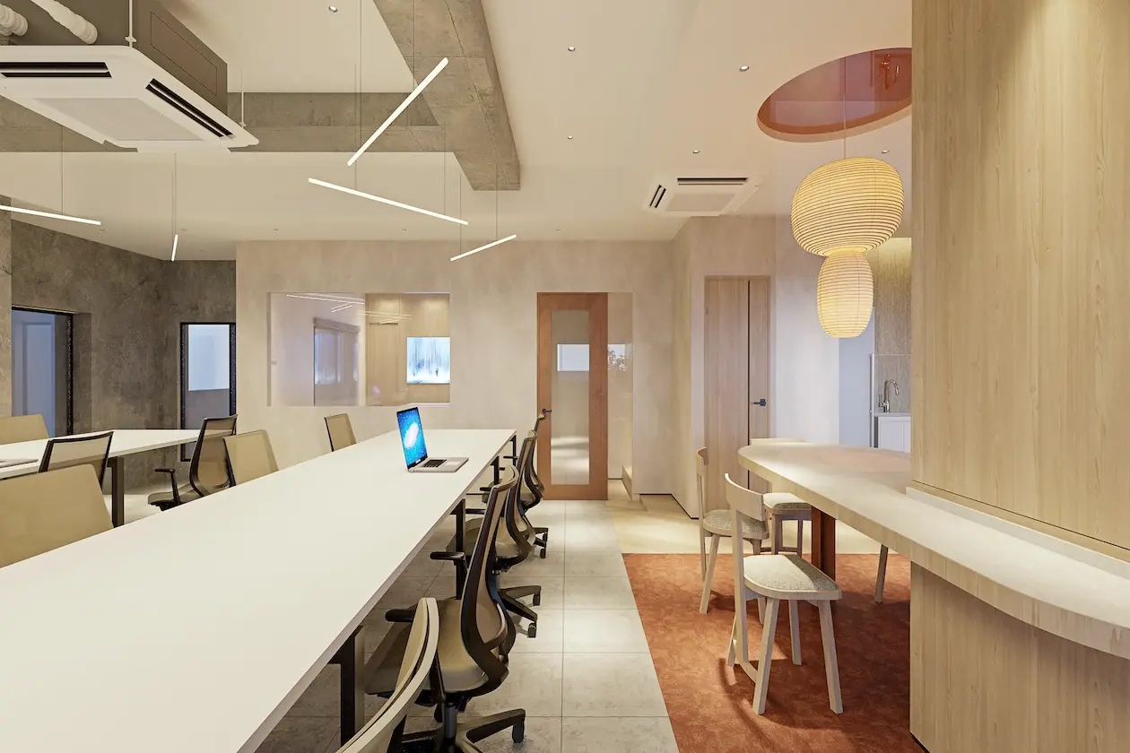 五反田、テラス付上質デザインのセットアップ 室内